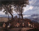 Jan The Elder Brueghel Famous Paintings - Travellers on the Way